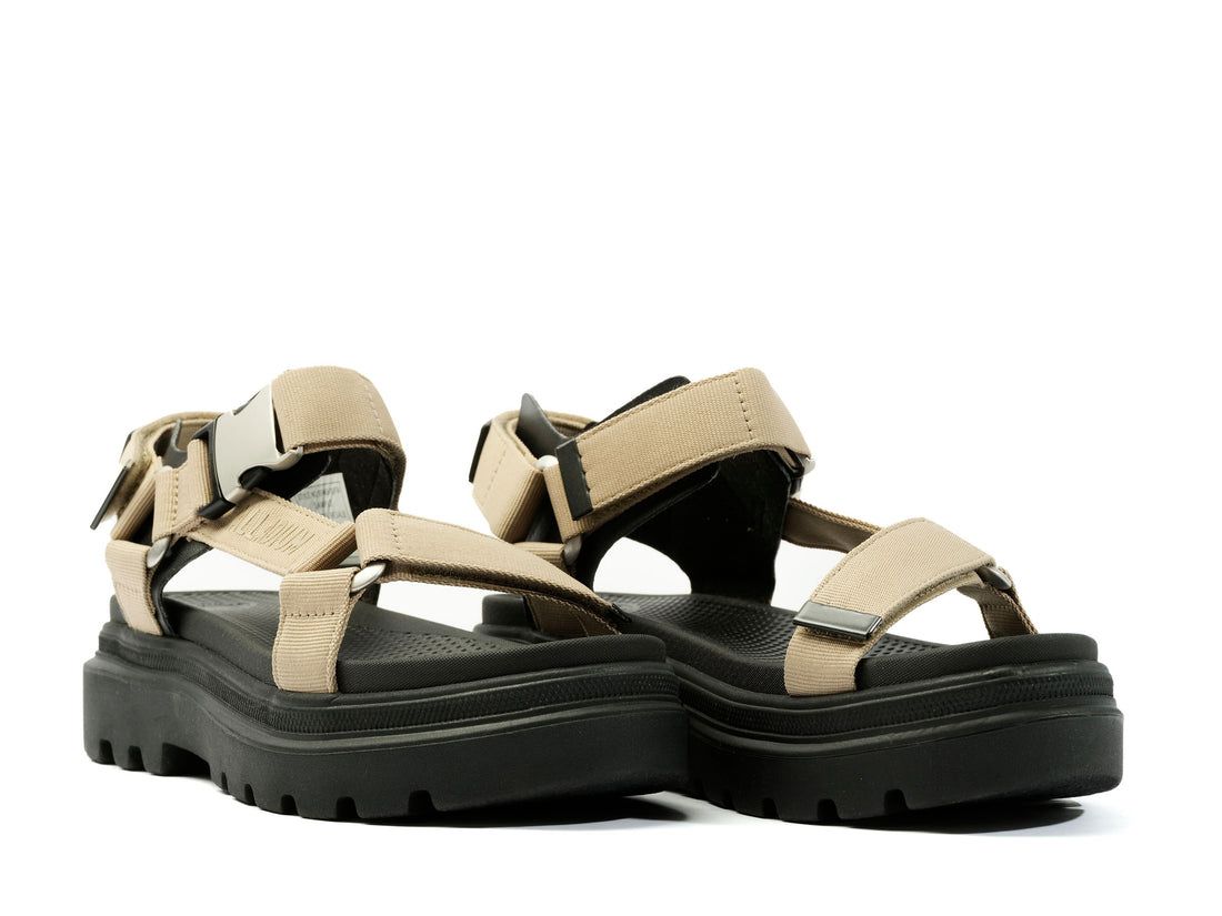 Khaki / Black Women Palladium Pallacruise Strap Sandals | US-TM7596148