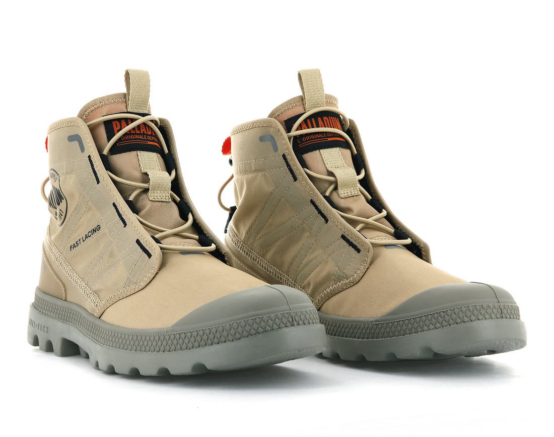 Khaki / Grey Women Palladium Pampa Travel Lite Boots | US-ON9138502