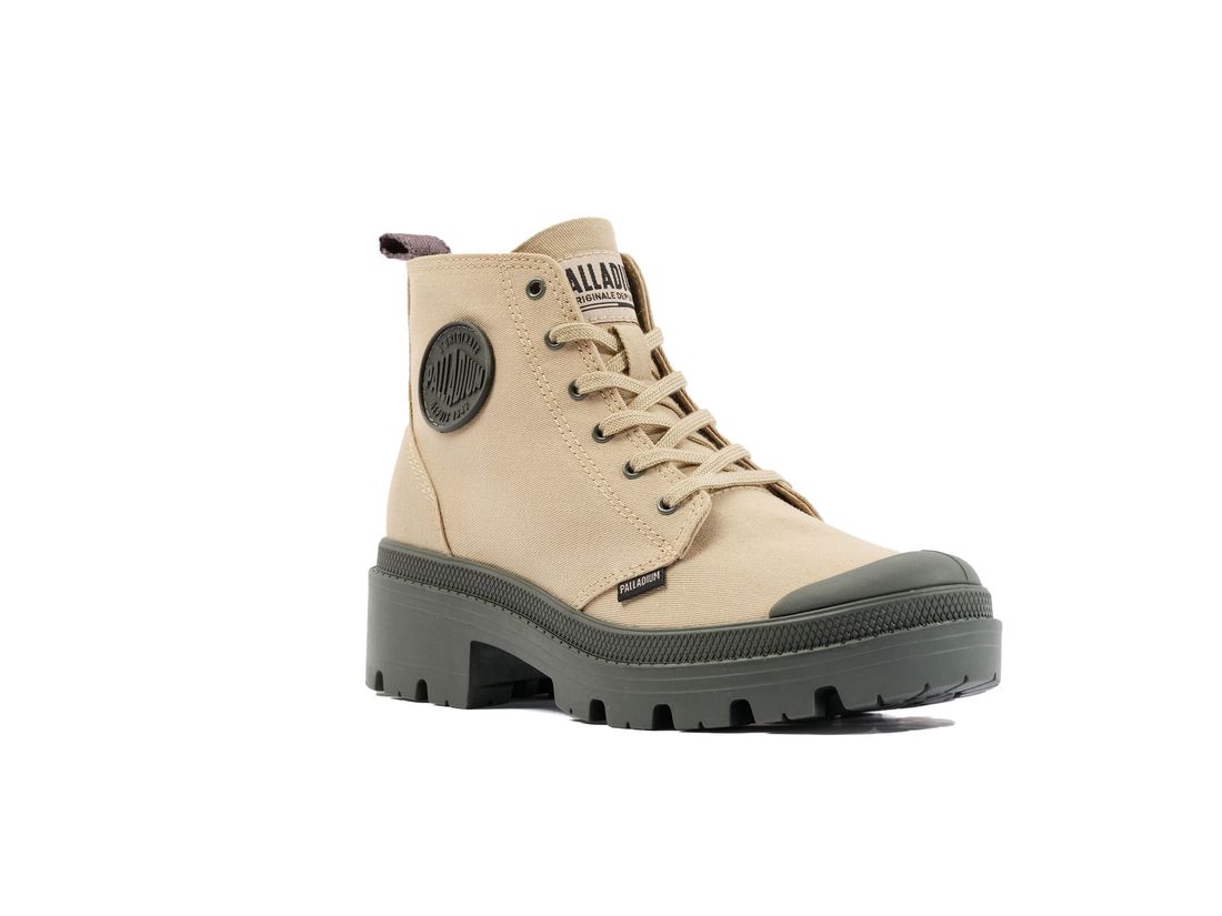 Light Brown Women Palladium Pallabase Twill Boots | US-EW5269018