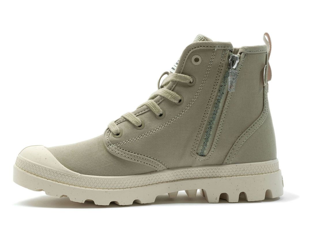 Light Khaki Men Palladium Pampa Hi Zip Organic Boots | US-DW8459130