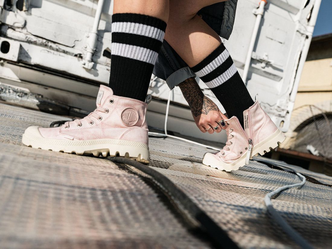 Light Pink Women Palladium Pampa Zip Desertwash Boots | US-WI7128435