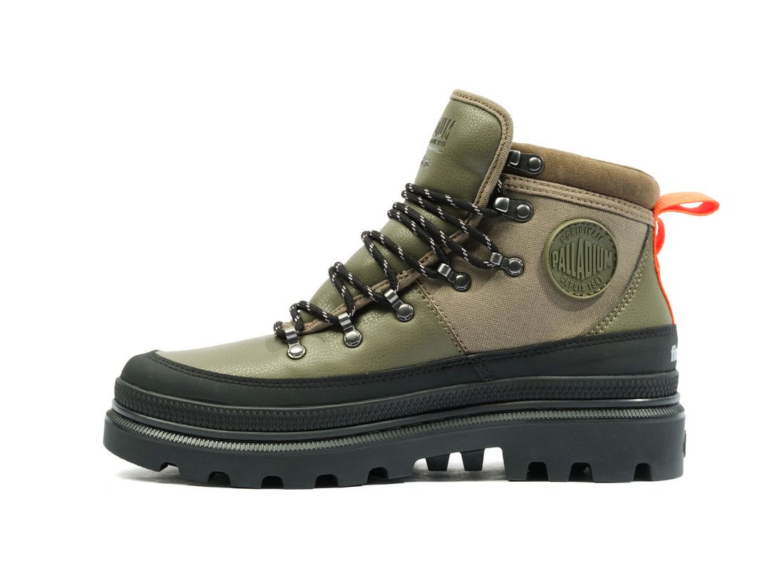 Olive Kids' Palladium Pallatrooper Hiker Wp+ Boots | US-QR2960715