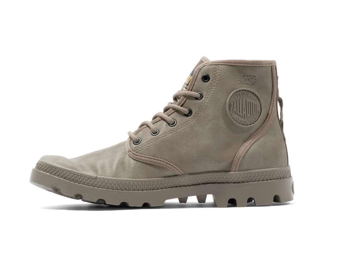 Olive Men Palladium Pampa Hi Coated Boots | US-LW3972851