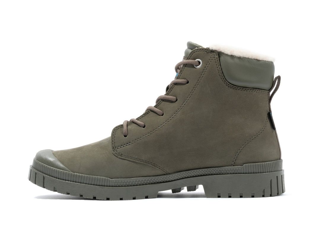 Olive Men Palladium Sp20 Cuff Leather Waterproof Wl Winter Boots | US-CJ6092341