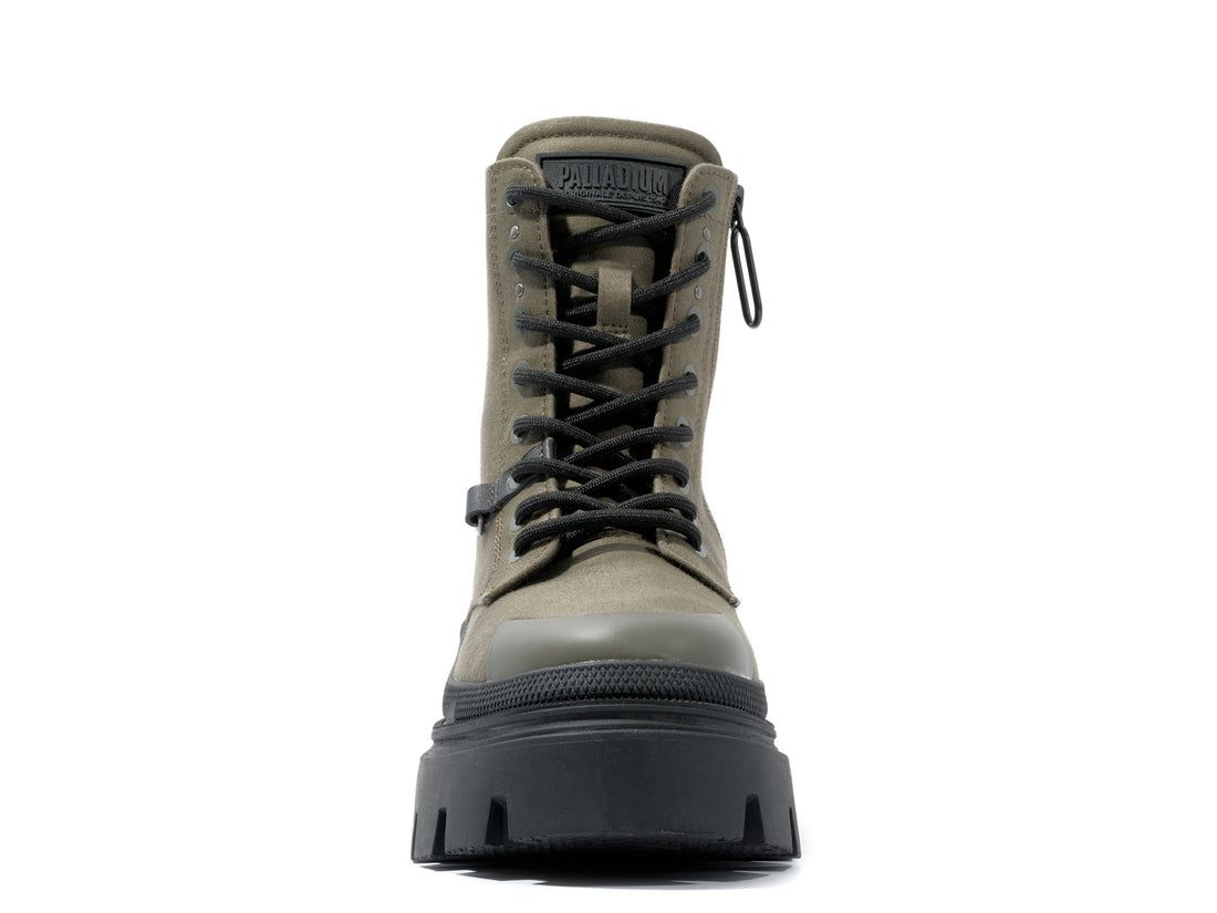 Olive Women Palladium Pallasquad Canvas Boots | US-KR5829047