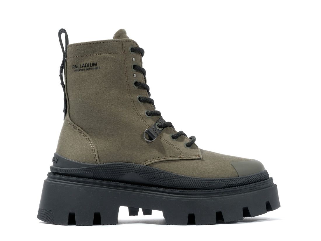 Olive Women Palladium Pallasquad Canvas Boots | US-KR5829047