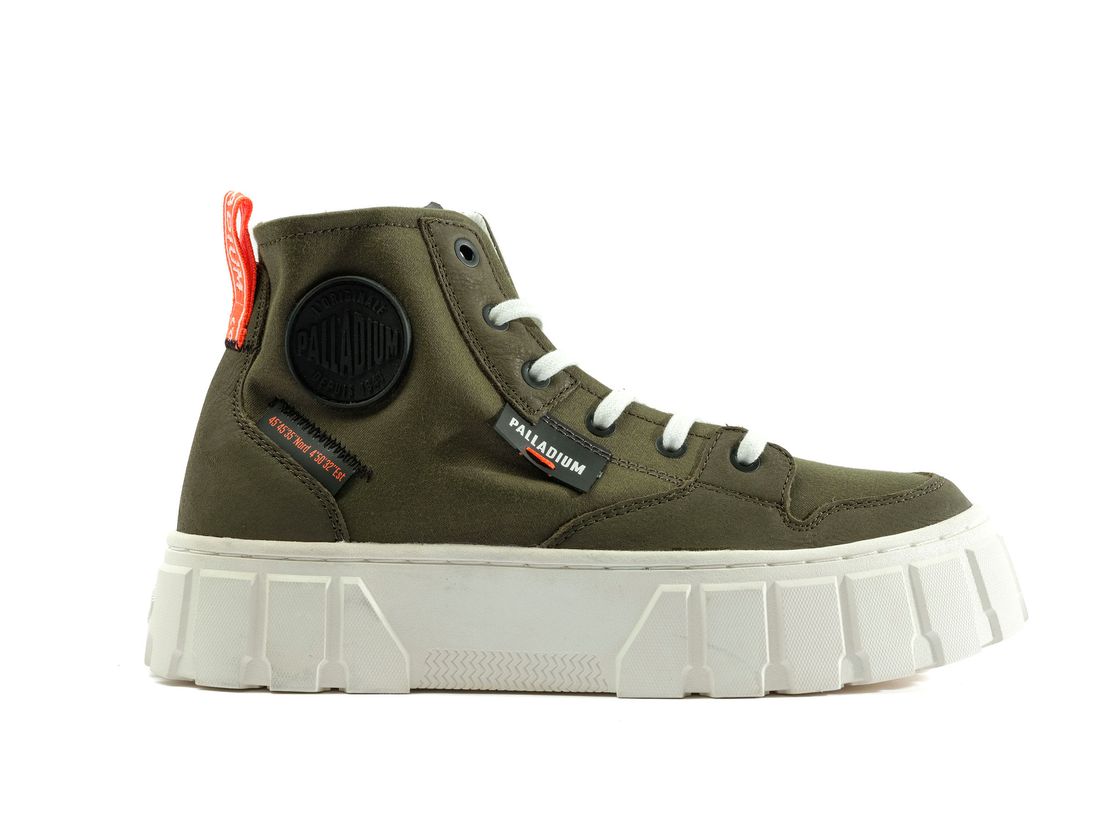 Olive Women Palladium Pallatower Hi Sneakers | US-OI7613294