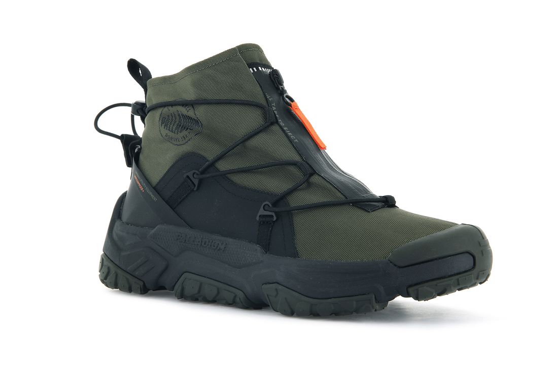 Olive / Black Men Palladium Off grid Hi Zip Waterproof + Sneakers | US-EP0786941