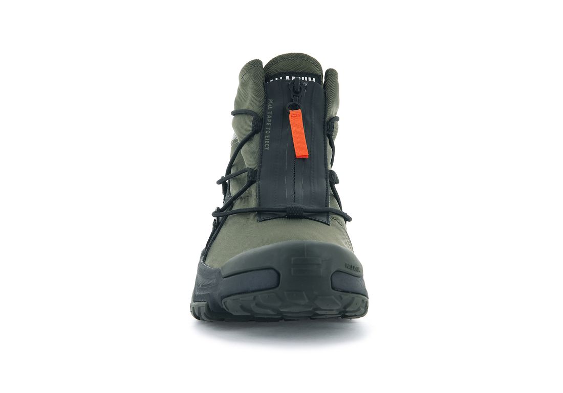 Olive / Black Men Palladium Off grid Hi Zip Waterproof + Sneakers | US-EP0786941