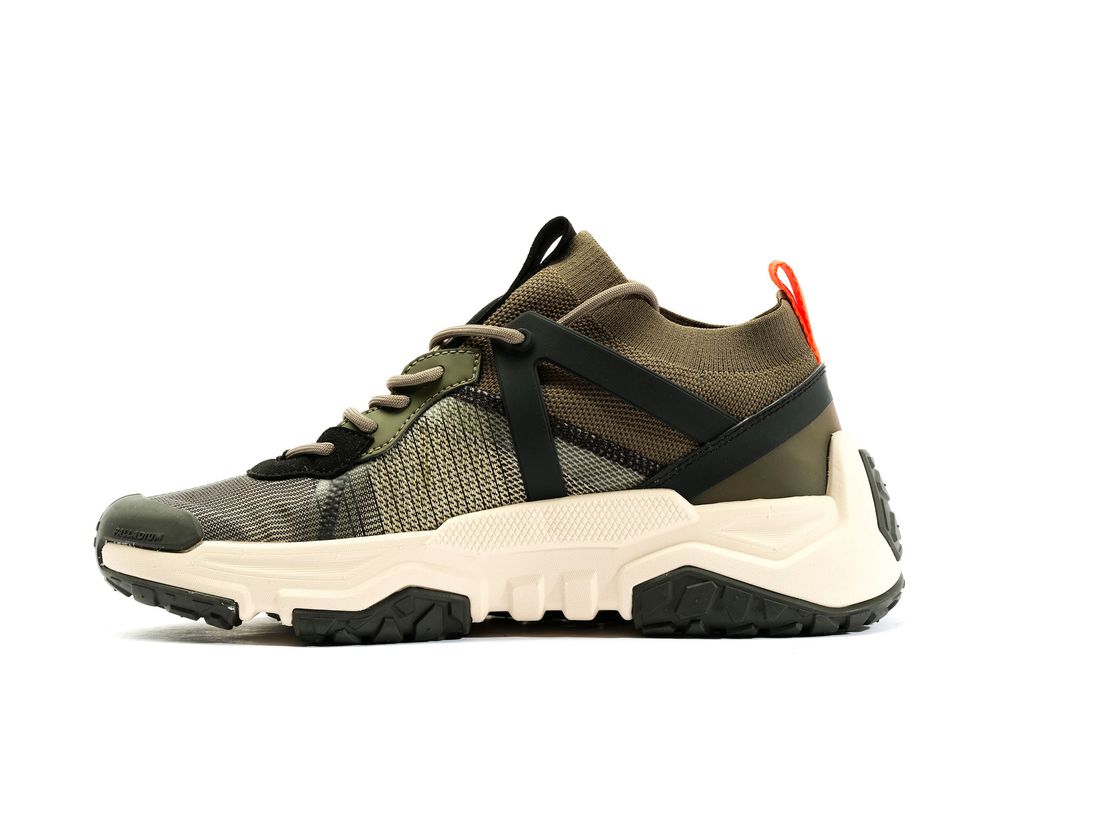 Olive / Black Men Palladium Off grid Lo Matryx Sneakers | US-TB8054179