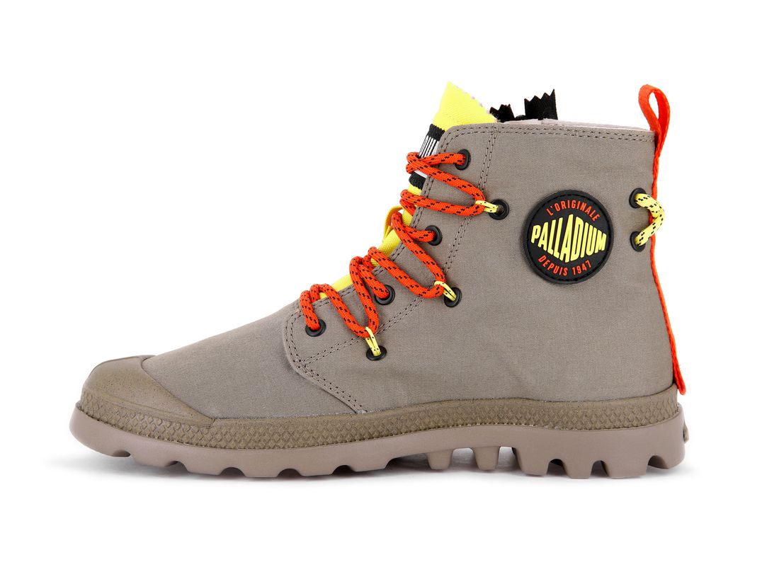 Olive / Yellow Men Palladium Pampa Lite Lace It Boots | US-TS1897065