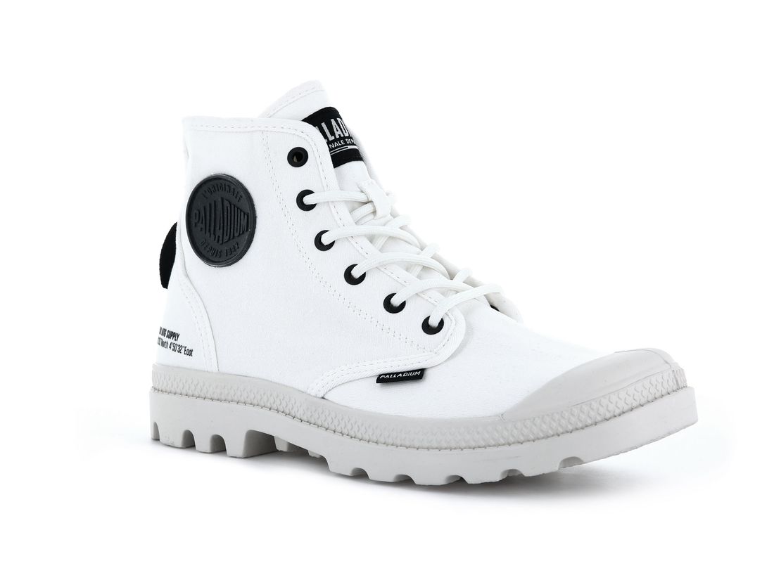 White Kids' Palladium Pampa Hi Htg Supply Boots | US-QE3246057