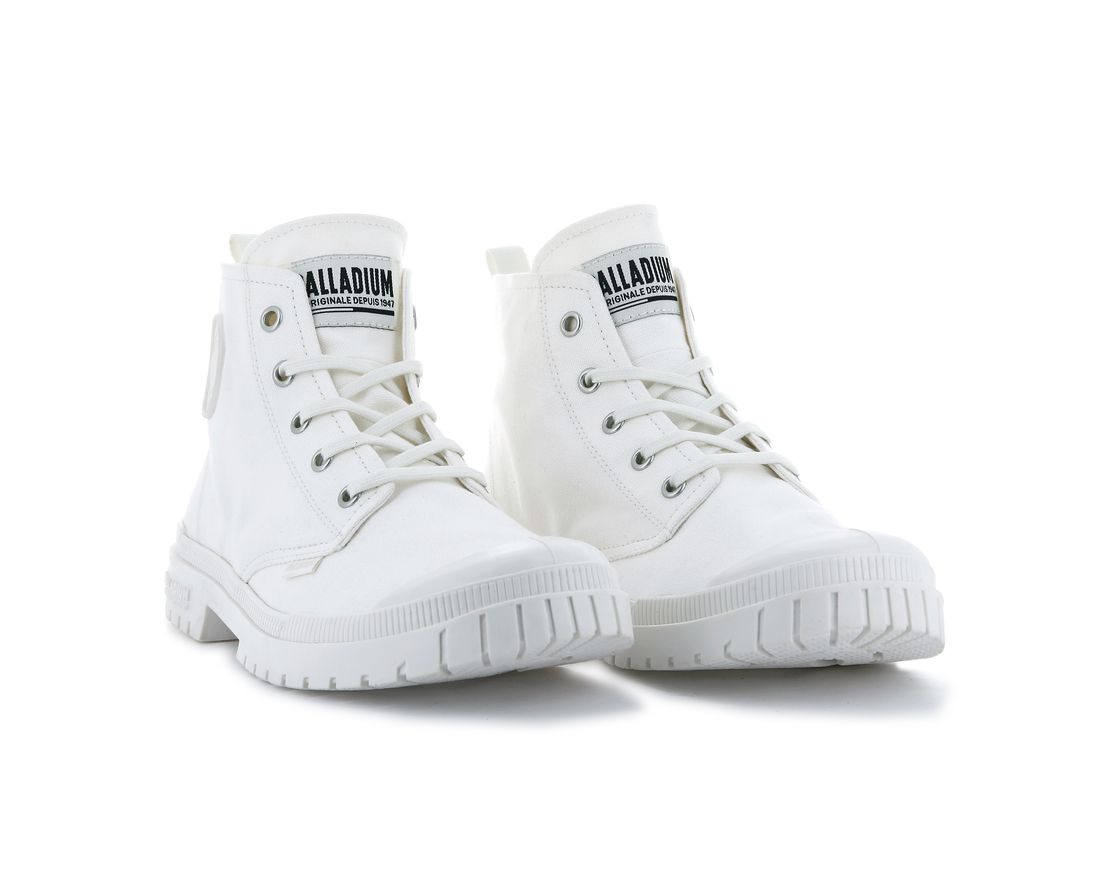 White Men Palladium Pampa Sp20 Hi Canvas Boots | US-VO8523941