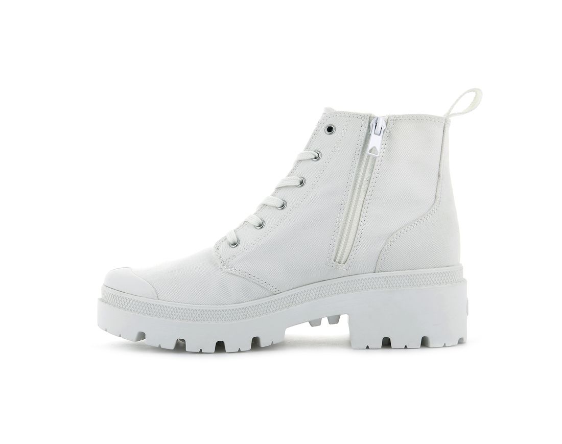 White Women Palladium Pallabase Twill Boots | US-LN7410392