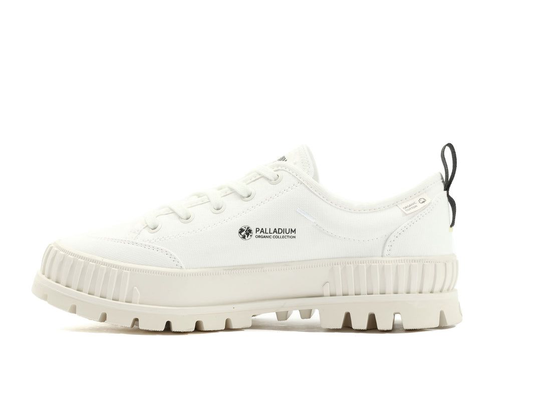 White Women Palladium Pallashock Lo Organic 2 Sneakers | US-NS2719083