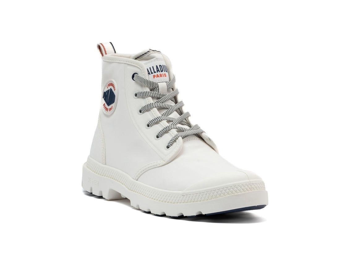 White Women Palladium Pampa Lite+ Hi Paris Boots | US-SN6027593