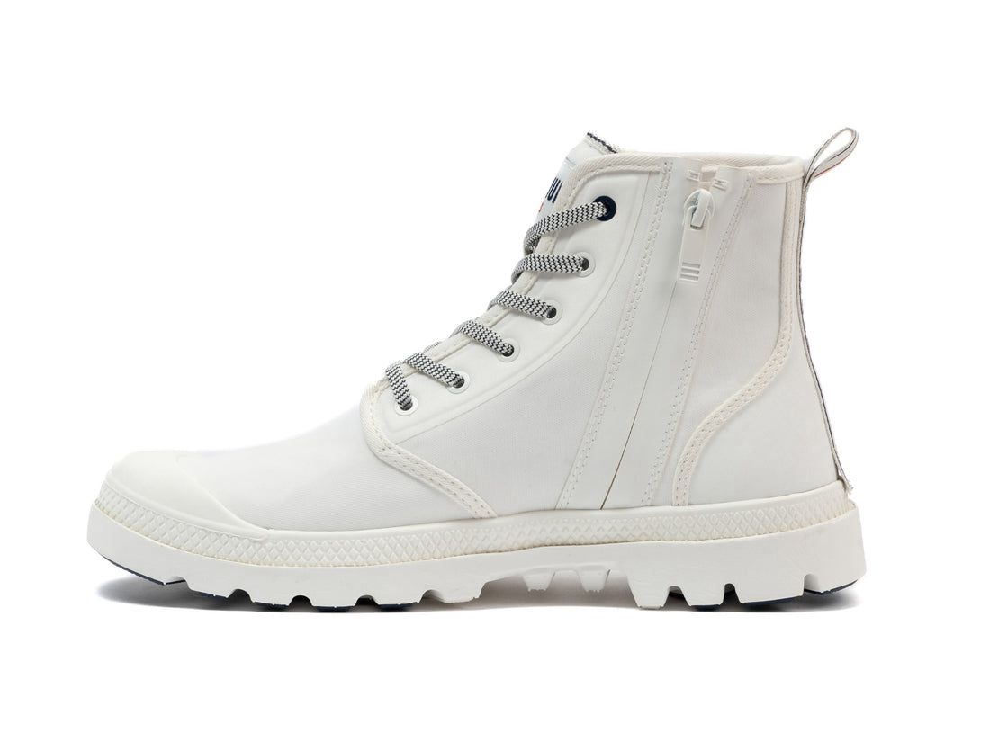 White Women Palladium Pampa Lite+ Hi Paris Boots | US-SN6027593