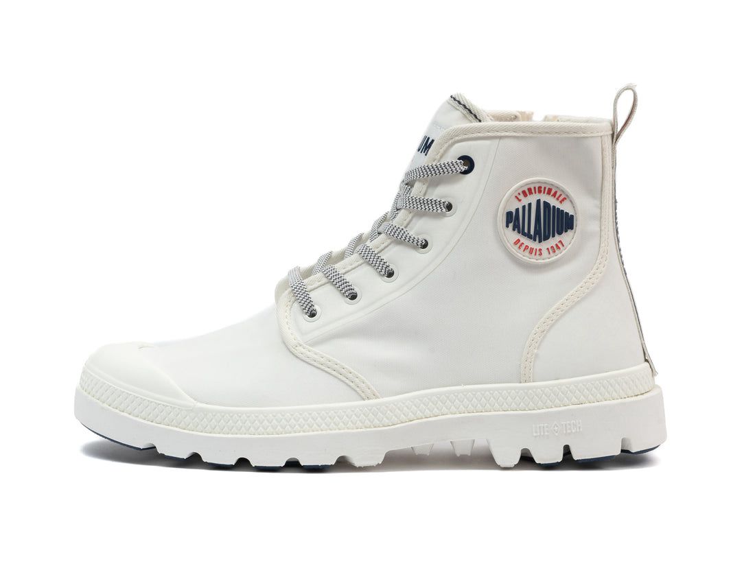 White Women Palladium Pampa Lite+ Hi Paris Boots | US-SN6027593