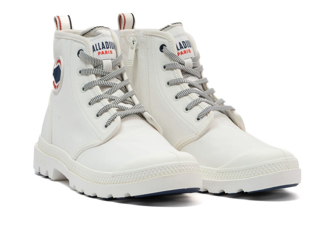 White Women Palladium Pampa Lite+ Hi Paris Boots | US-SN6027593