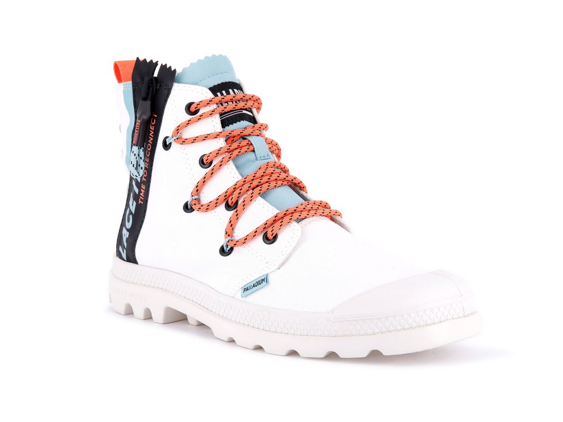 White Women Palladium Pampa Lite Lace It Boots | US-GS8431907