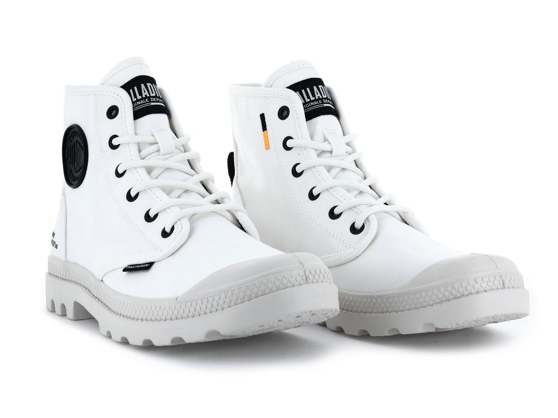 White / Black Men Palladium Pampa Hi Htg Supply Boots | US-CE1348790