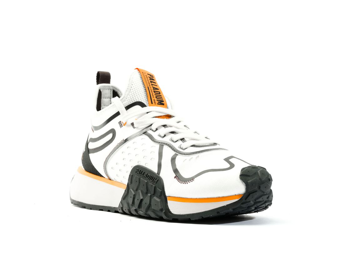 White / Black Men Palladium Troop Runner Flex Sneakers | US-UN2607415