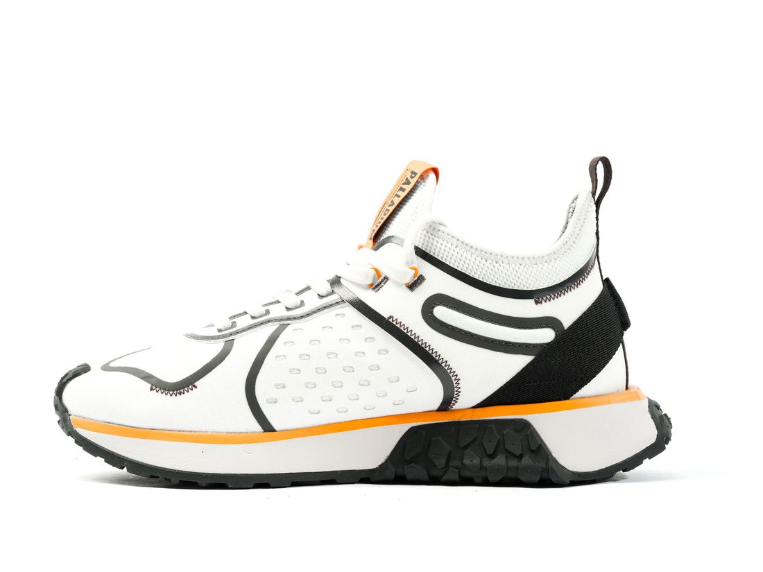 White / Black Men Palladium Troop Runner Flex Sneakers | US-UN2607415