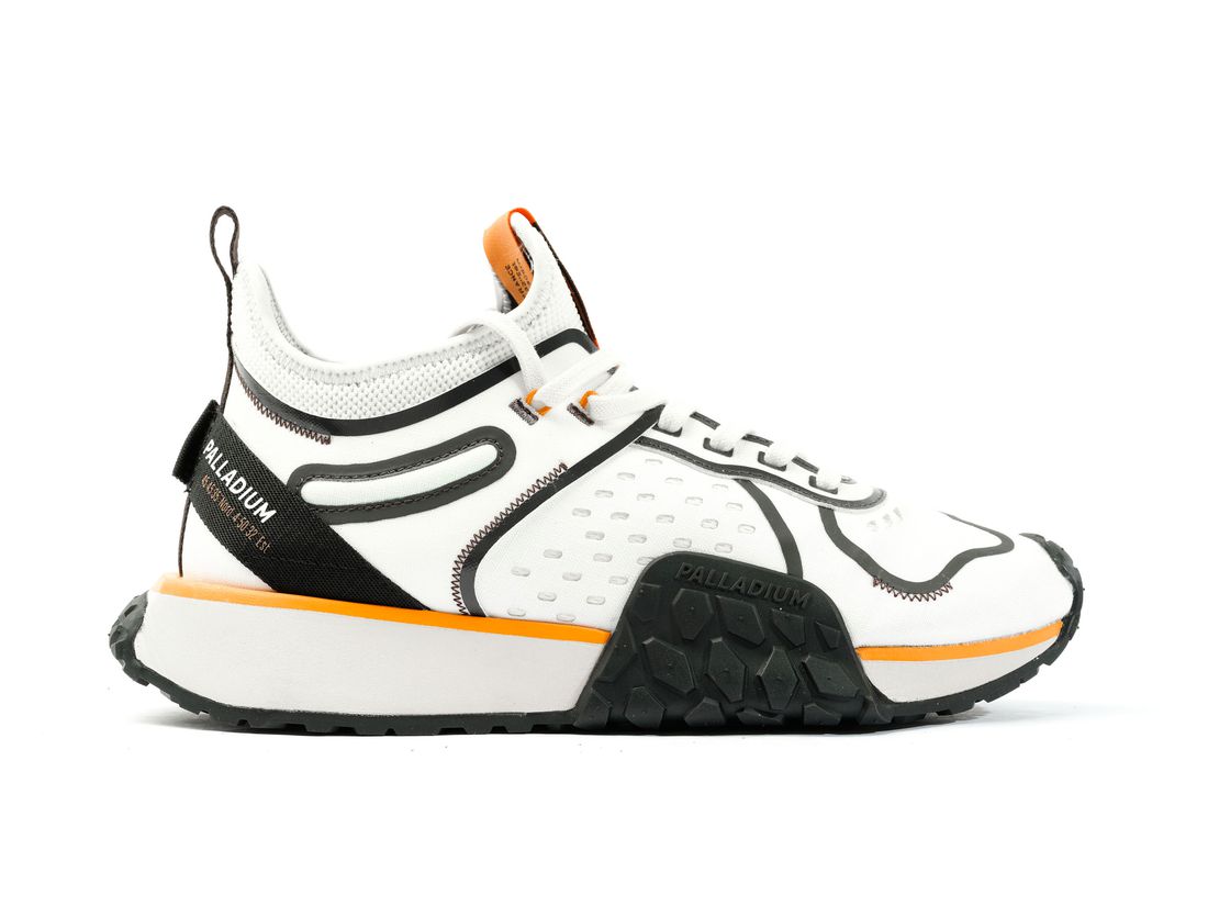 White / Black Men Palladium Troop Runner Flex Sneakers | US-UN2607415