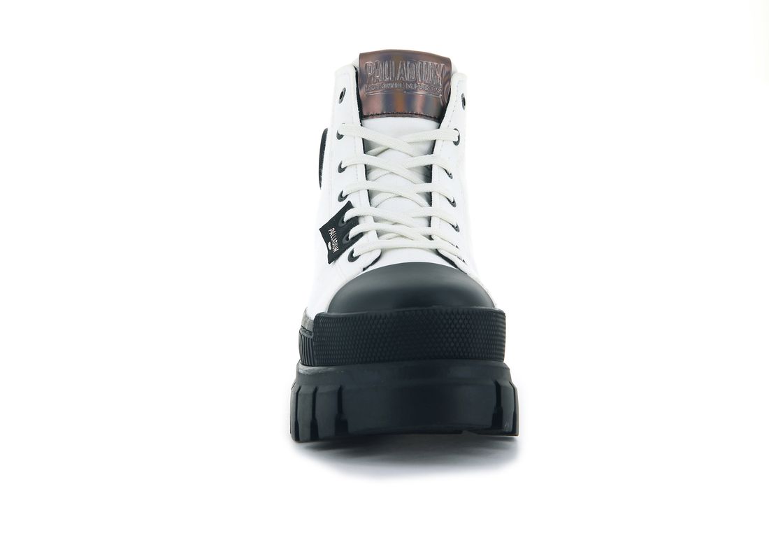 White / Black Women Palladium Revolt Hi Tx Boots | US-TH4719532