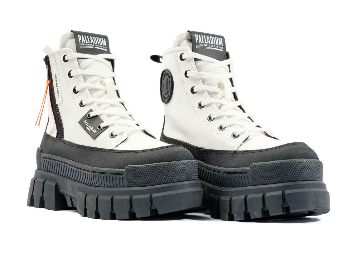 White / Black Women Palladium Revolt Zip Tx Boots | US-AP2839607