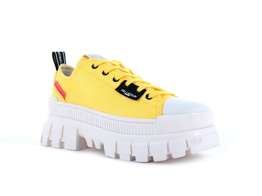 Yellow / White Women Palladium Revolt Lo Tx Sneakers | US-EN3248950