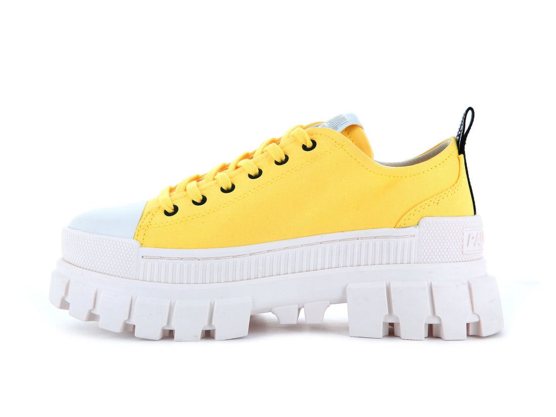 Yellow / White Women Palladium Revolt Lo Tx Sneakers | US-EN3248950