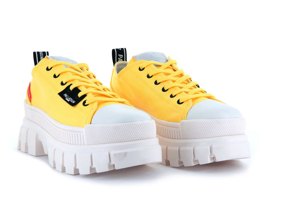 Yellow / White Women Palladium Revolt Lo Tx Sneakers | US-EN3248950