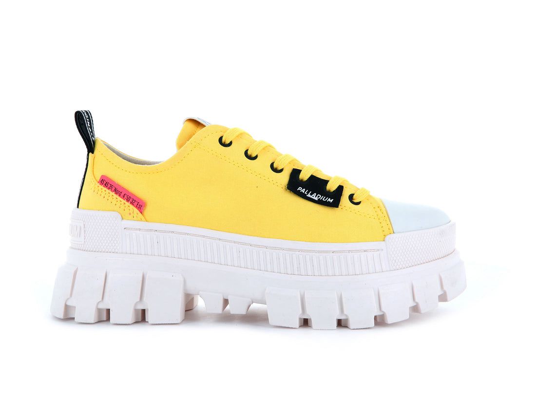 Yellow / White Women Palladium Revolt Lo Tx Sneakers | US-EN3248950